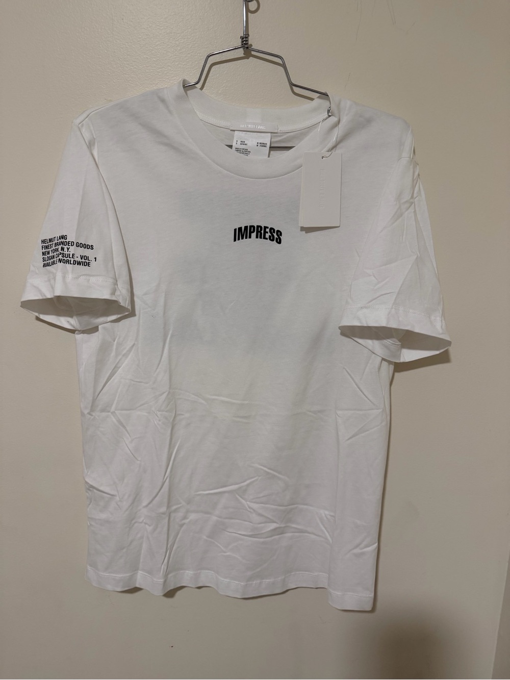 Helmut Lang Impress T-Shirt White NWT Womens M Mens S